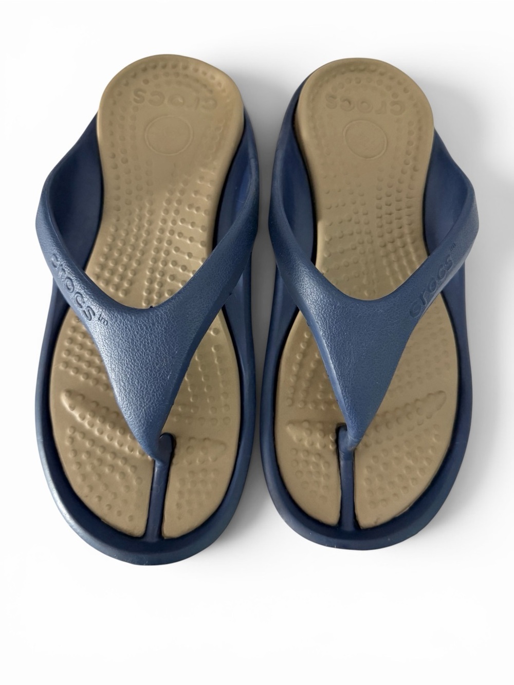 CROCS Navy Blue Athens Comfort Flip Flop Sandals Unisex m4 w6